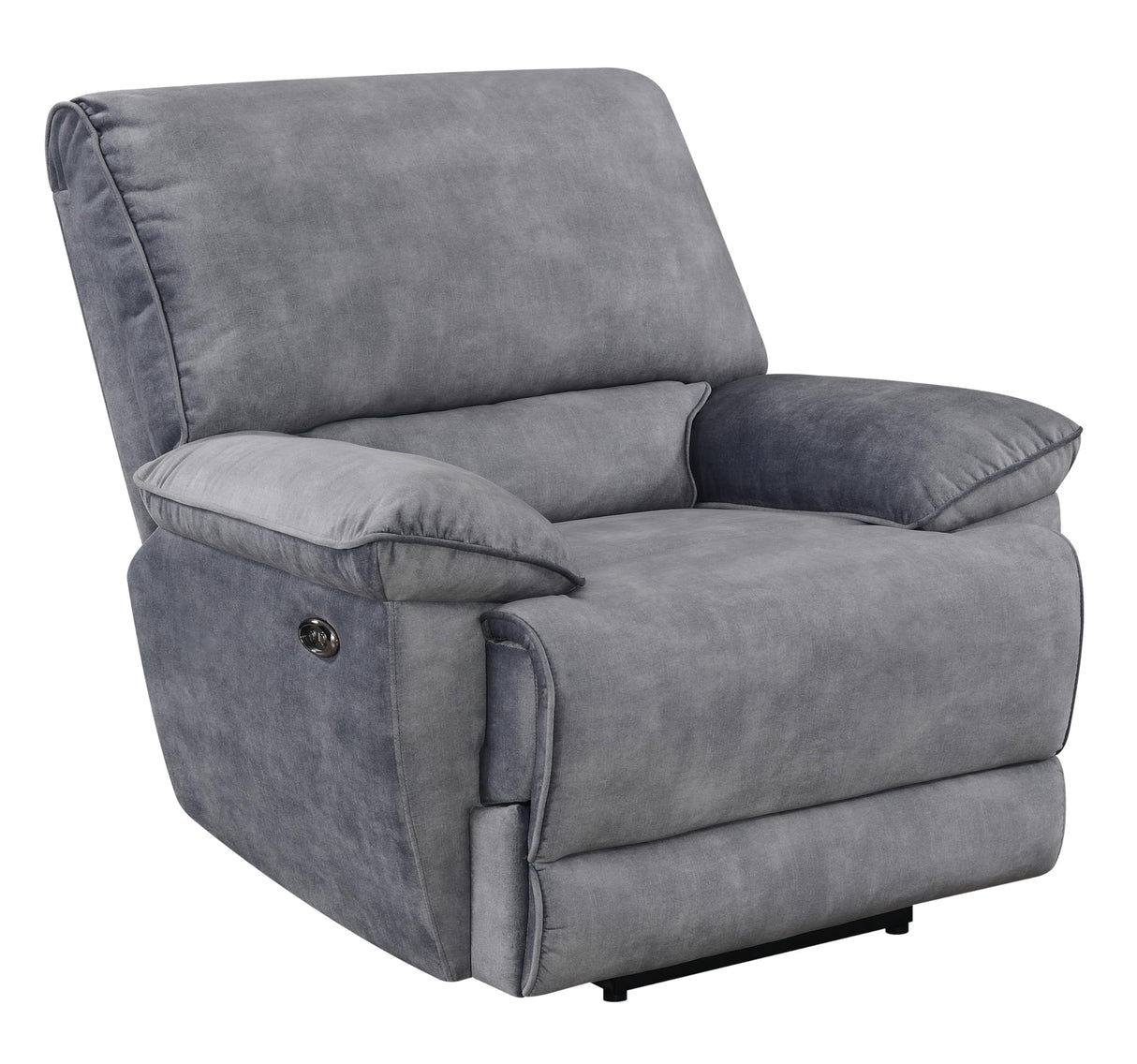 Co Simone Power Recliner Chair, USB Recharging Port, Living Room, Game Room, Upholstered in Plush Fabric, Smokey Grey Finish, 42.5" D x 42" W x 40" H, Grey