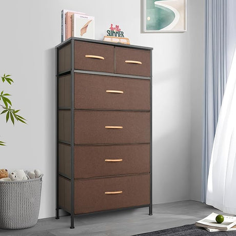 Tall Dresser for Bedroom, Vertical Storage Organizer Tower with 7 Drawers