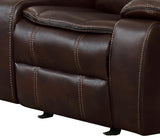 Homelegance Bastrop 79" Double Glider Reclining Loveseat (Manual), Brown