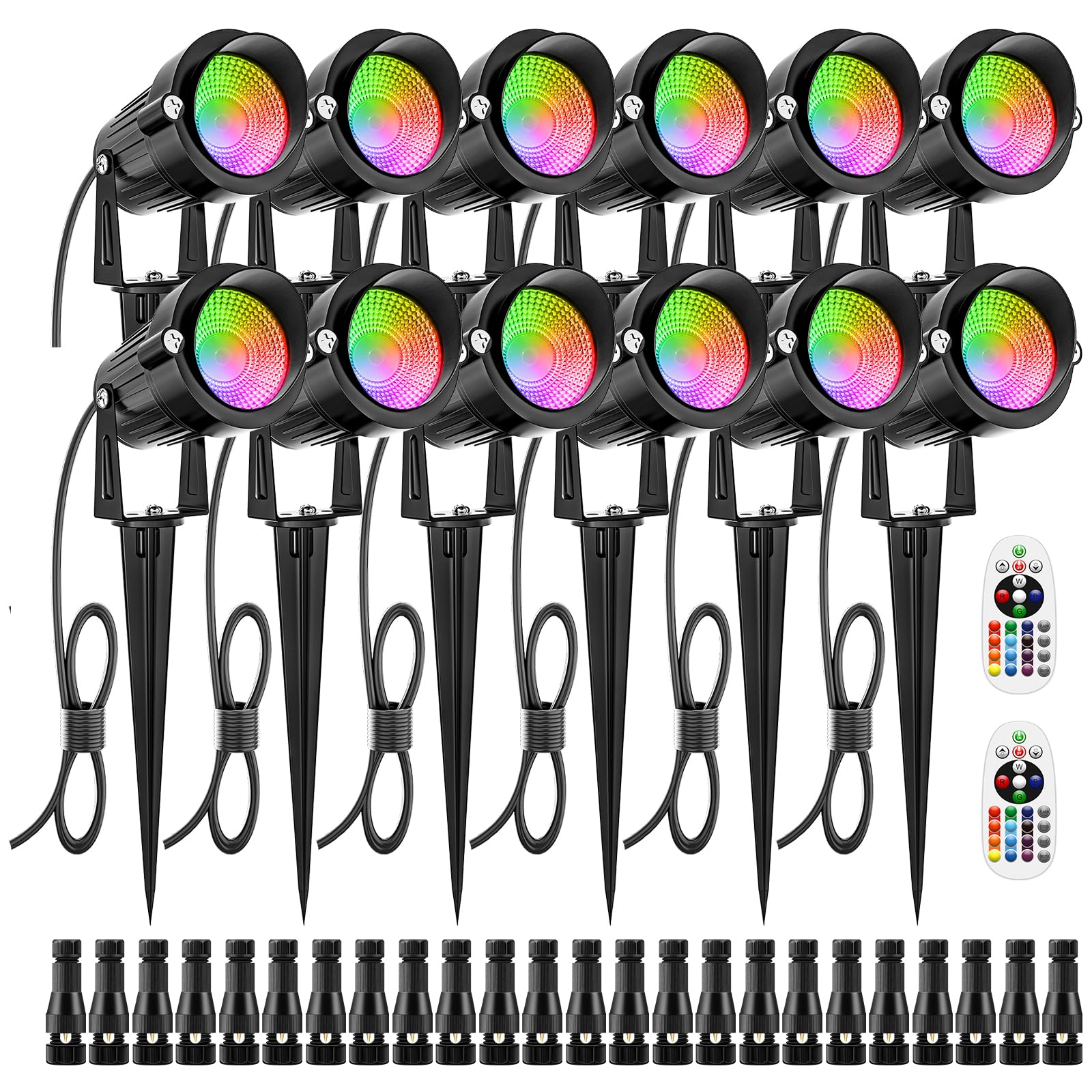 12W RGB Low Voltage Landscape Lights, LED Color Changing Landscape Lighting