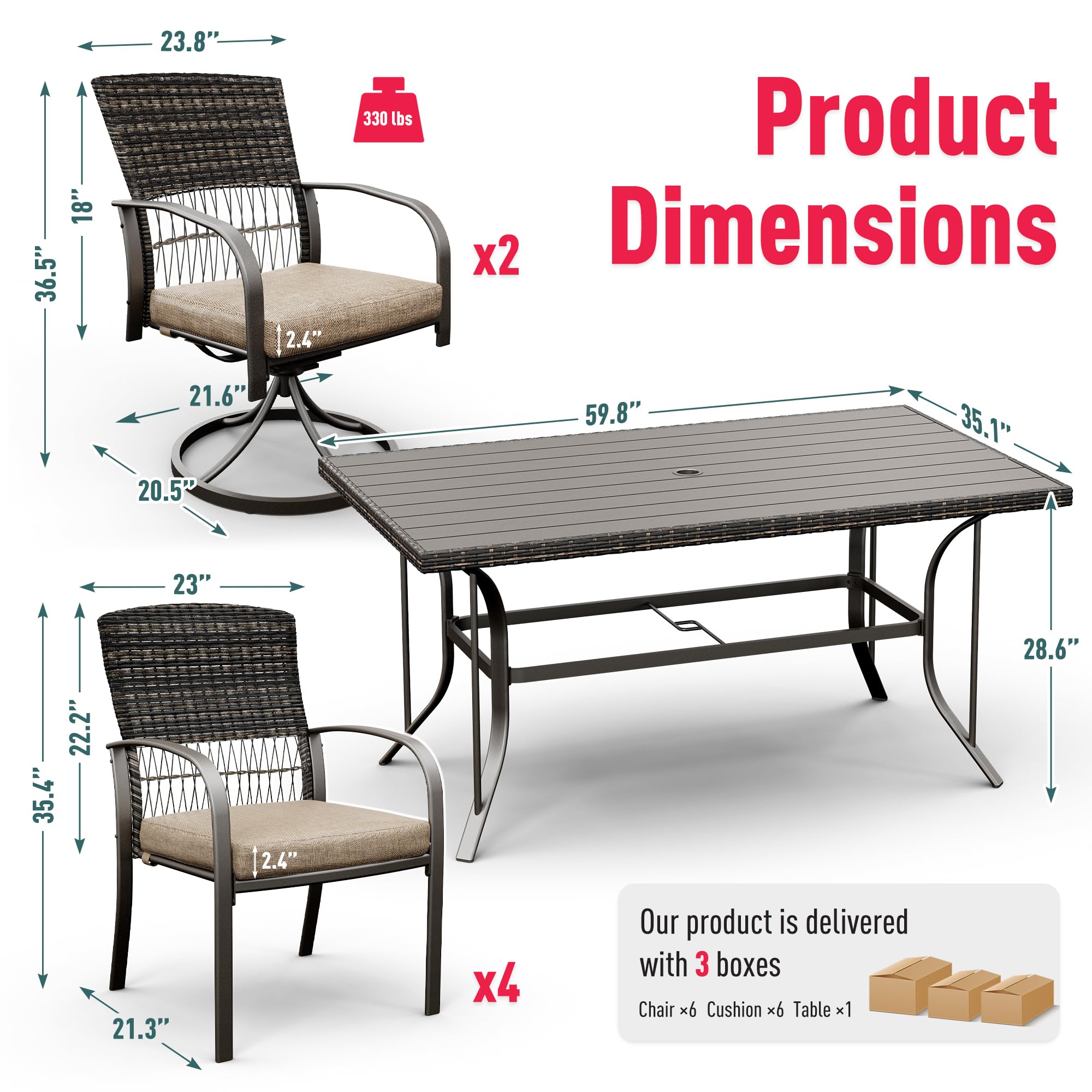 ,Outdoor Wicker Furniture Set for Backyard Garden Deck