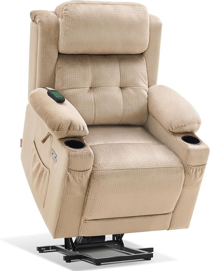 Medium Dual Motor Power Lift Recliner Chair with Massage and Heat for Elderly People