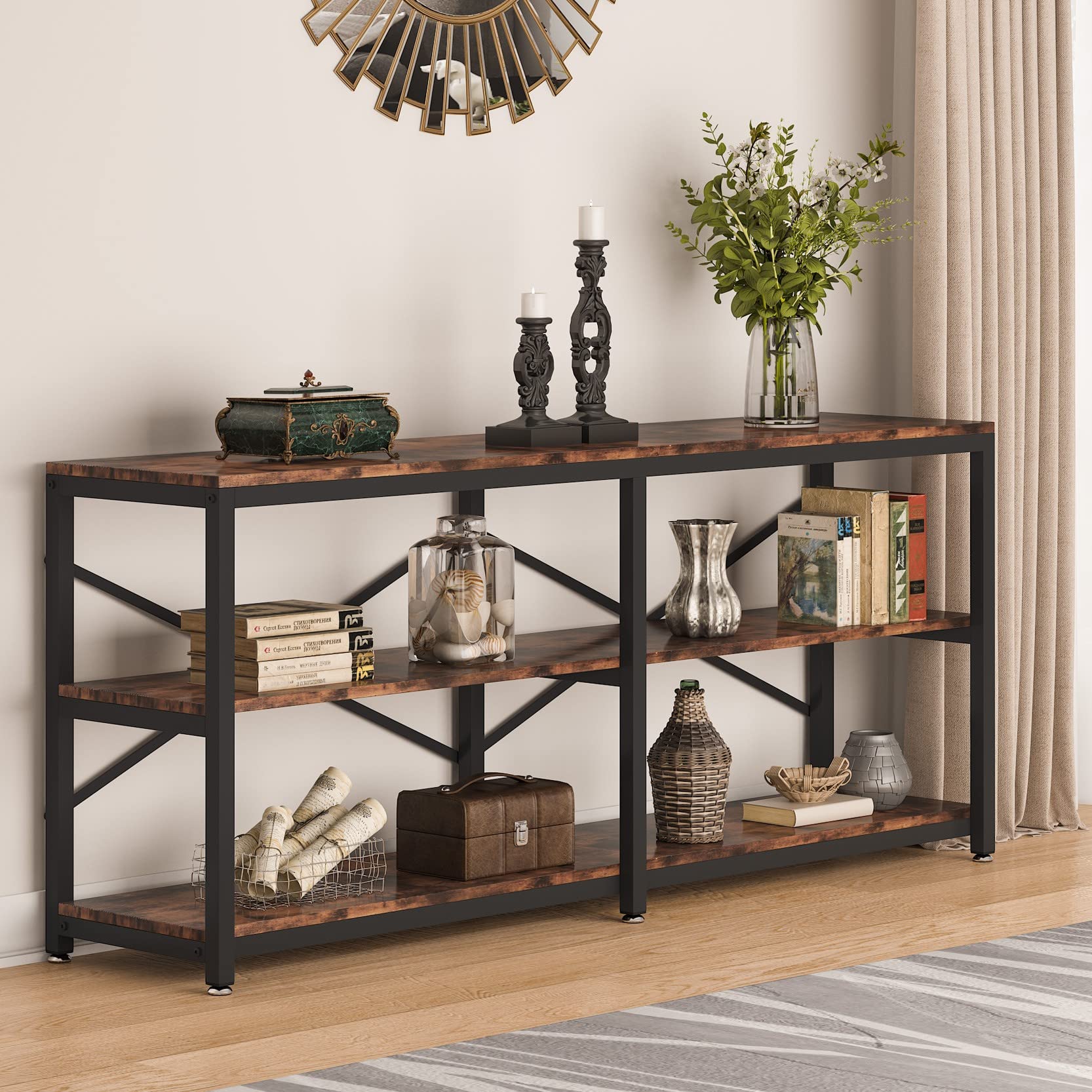 70.9 Inch Extra Long Console Table, Modern Sofa Table Behind Couch Table