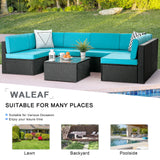 7 Pieces Outdoor Furniture Rattan Sectional Patio Sofa