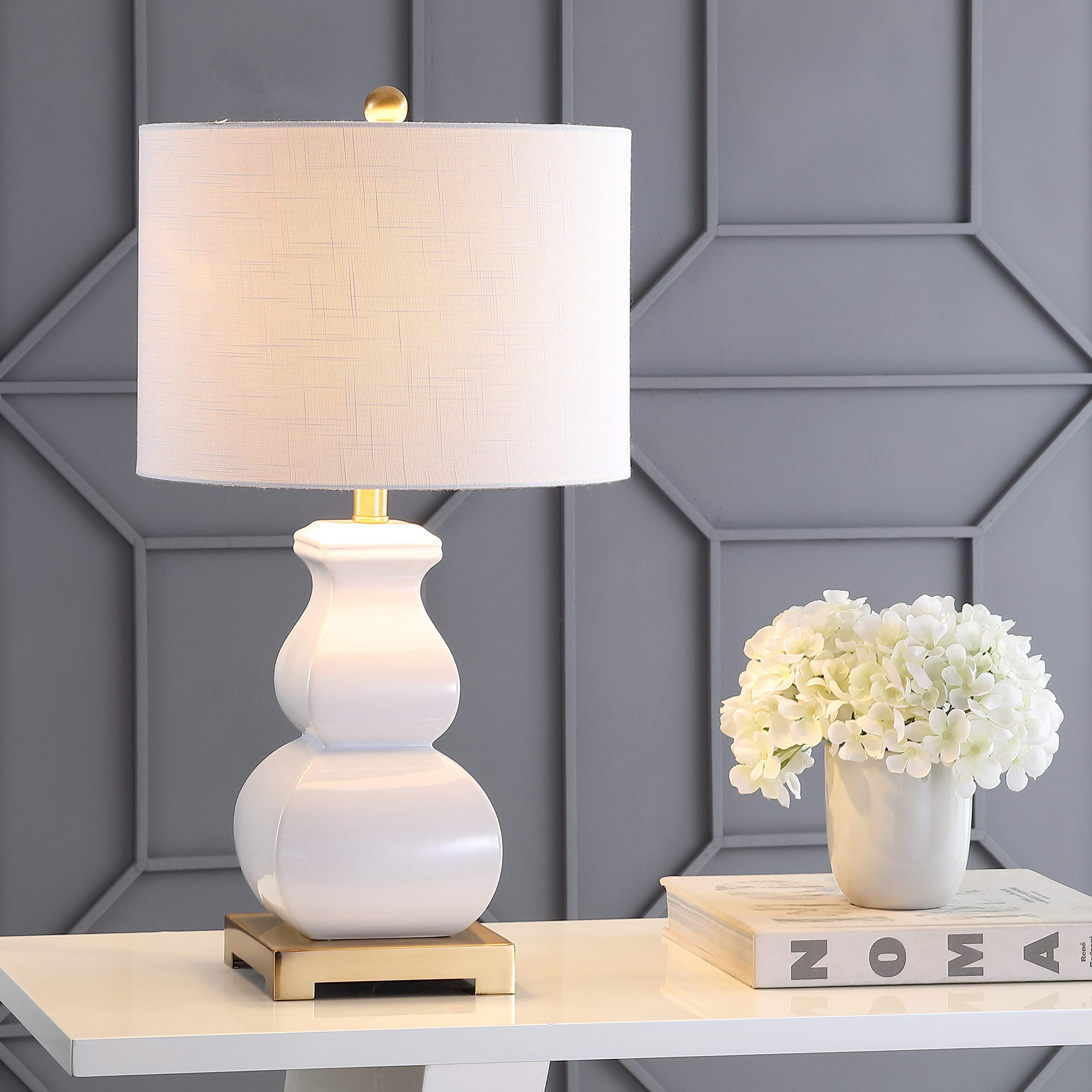 JYL3049B Vienna 25.5" Ceramic LED Table Lamp Contemporary Transitional Bedside