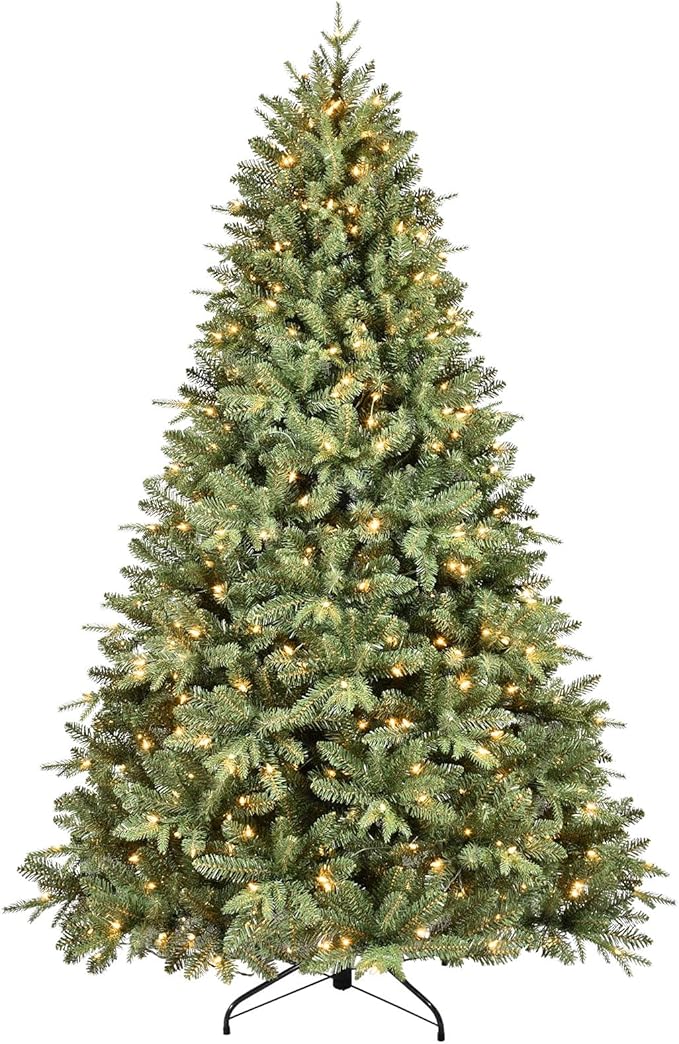 6.5 FT Pre-Lit Artificial Christmas Tree with 1706 PE&PVC Mixed Branch Tips