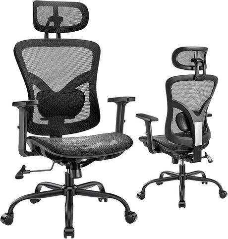 Ergonomic Mesh Office Chair: Mesh Computer Desk Chair with Adjustable Lumbar Support