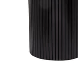 Black Side Tables Living Room, Modern Drum End Table, 18 inch Wide Black Accent Table,