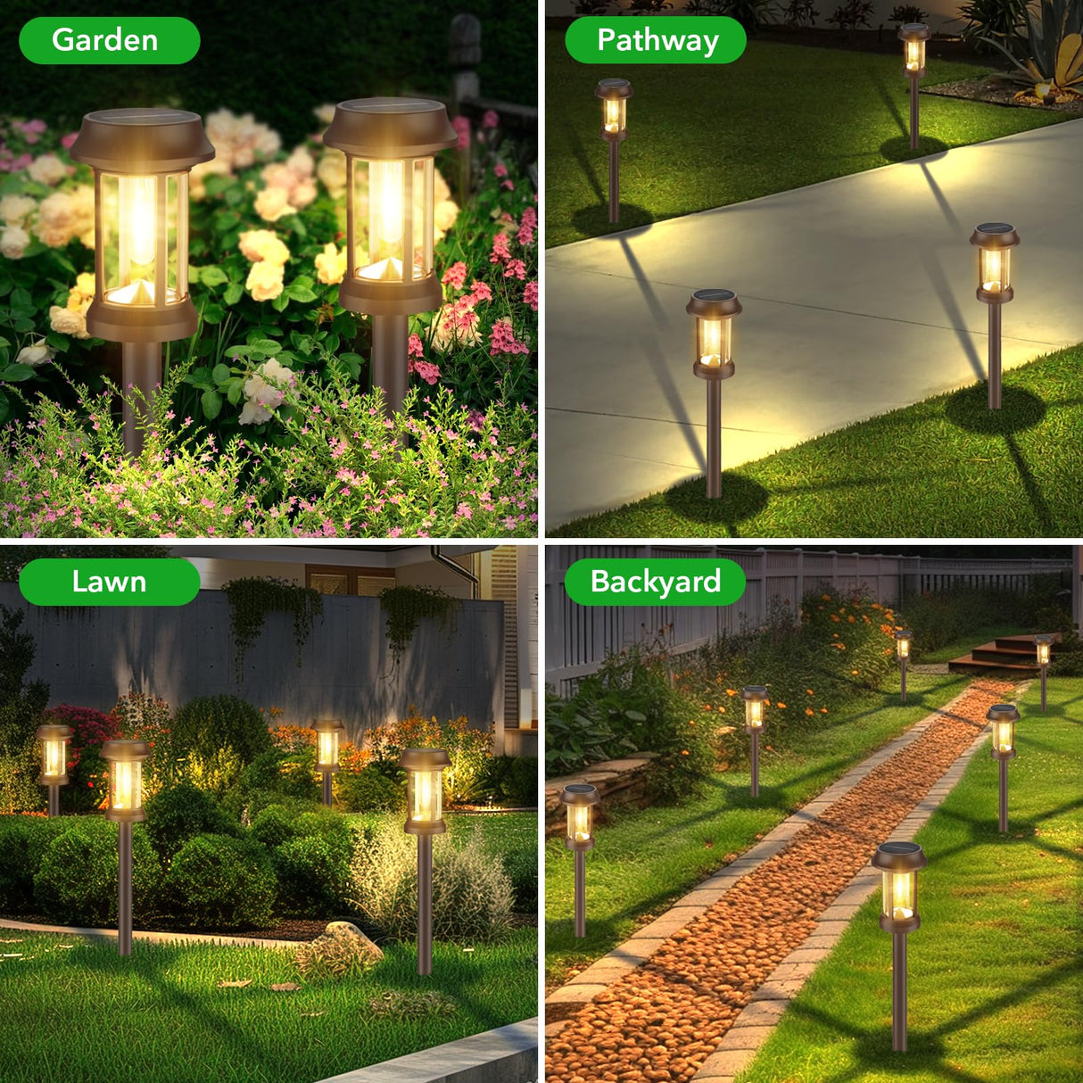 12 Solar Pathway Lights & 8 Pack Solar Pathway