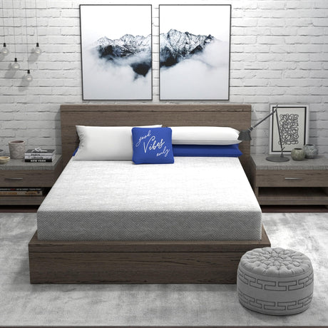 Heather Grey Gel Memory Foam Mattress, CertiPUR-US and Oeko-TEX Certifed Bed-in-a-Box in Ultra Small Package,