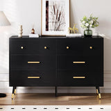 Dark Rustic Oak 7 Drawer Dresser, 47" W Large Double Dresser Chest of Drawers