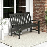 2-Person Outdoor Garden Park Bench, All-Weather HDPE Patio Loveseat Chair
