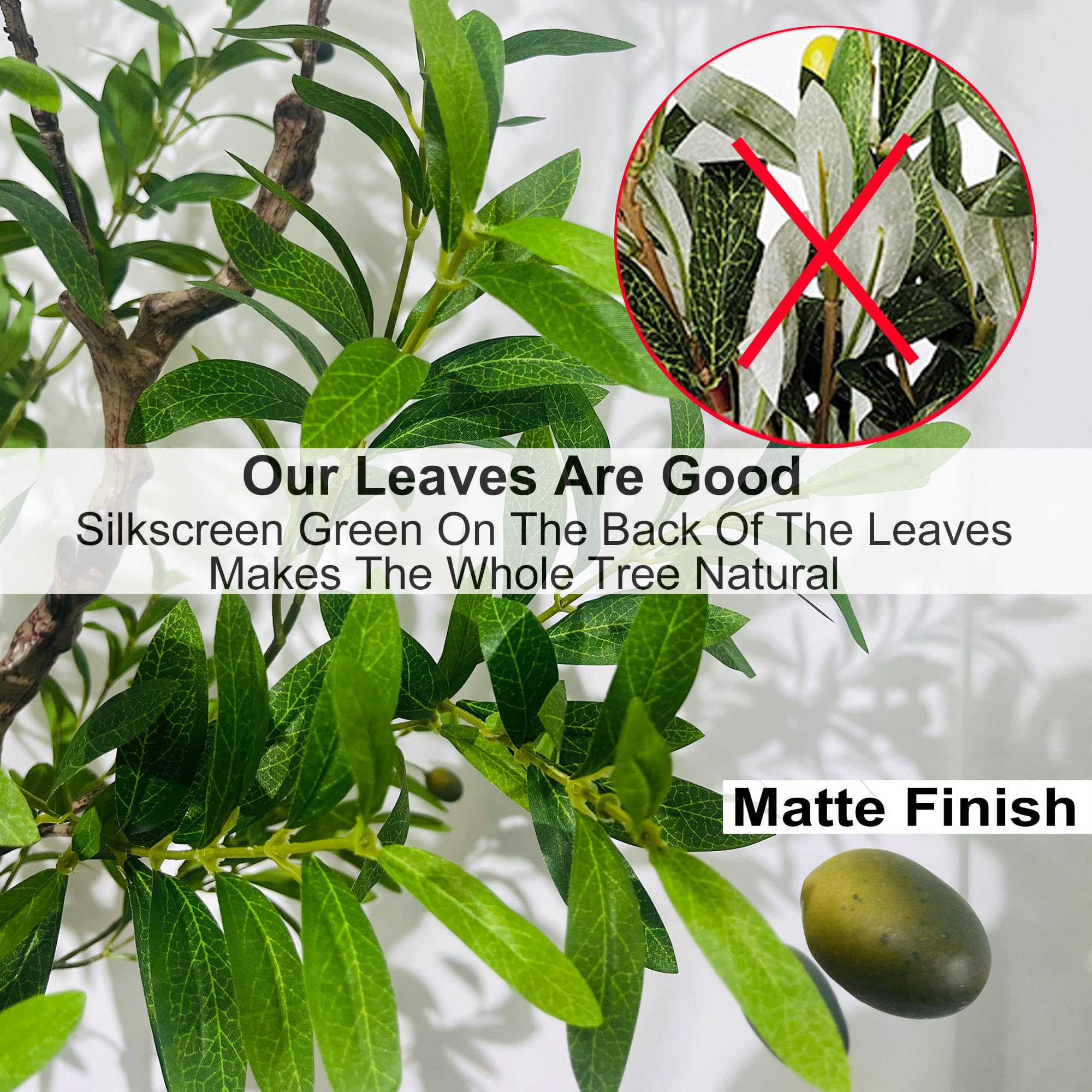 Niwellveb Faux Olive Tree Artificial Olive Trees Artificial Indoor 7 Feet (84 inches) Realistic Potted Silk Indoor Large Fruit for Home Offices, Living Rooms, Bedrooms, Stairs and Foyer Decor