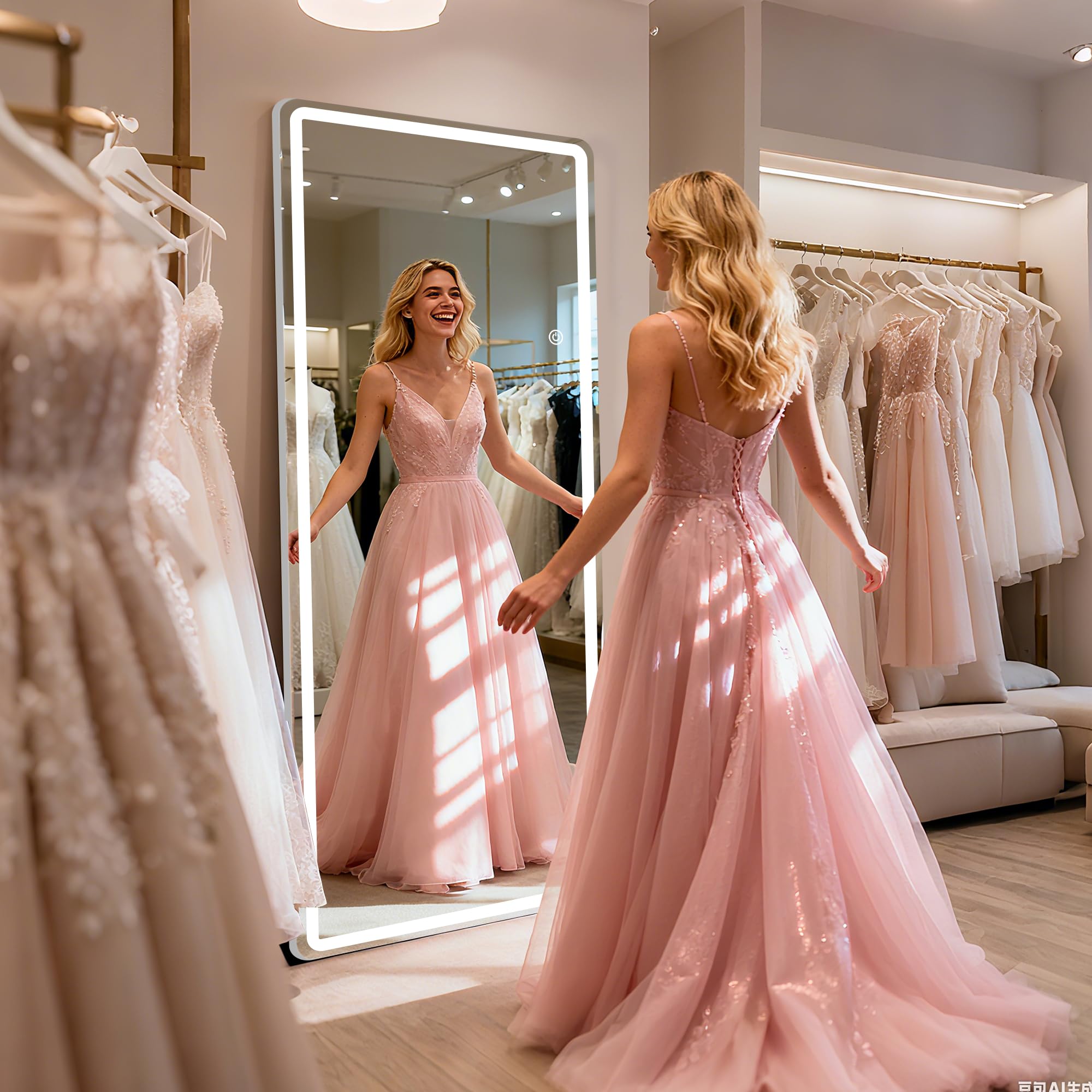 71" x 28" LED Full Length Mirror - Lighted Floor Standing & Wall Mount