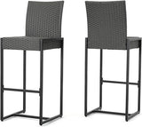 Conrad Outdoor Wicker Barstools, 2-Pcs Set