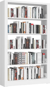 69" Tall Heavy-Duty Bookshelf, 5-Tier Metal Bookshelf with Adjustable Shelves