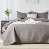 Full/Queen Quilt Set,Black Quilt Bedding Set with 2 Pillow Shams,Soft Lightweight Diamond Pattern