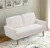 Modern Boucle Loveseat Sofa,2-Seater Fabric Love Seat w/ 2 Pillows