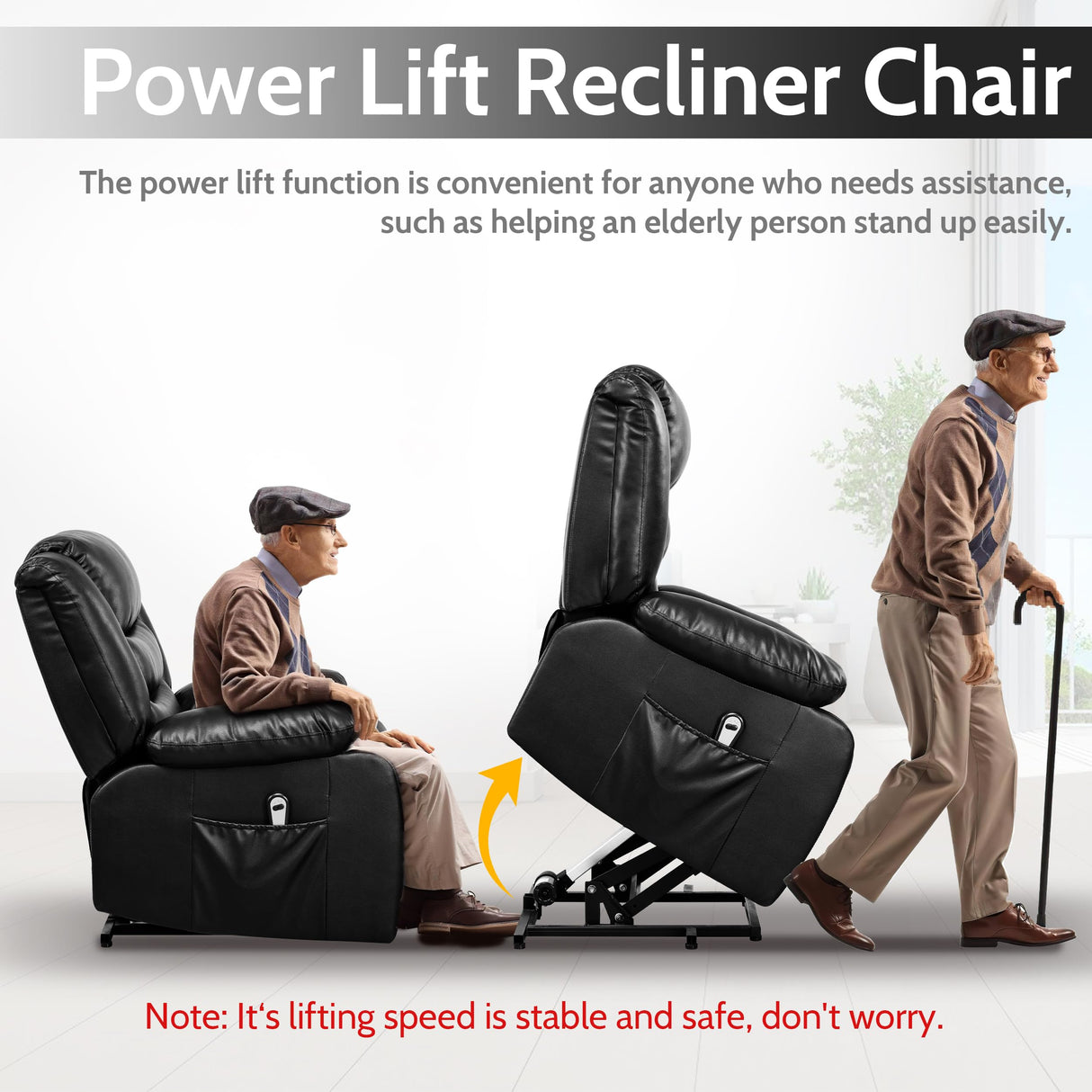 Power Lift Recliner Chair for Elderly - Oversized Electric Reclining Chair