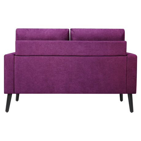 Linen Square Arm Loveseat Sofa