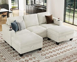 Sectional Sofa L Shaped Sectional Couch with Storage Ottoman Convertible