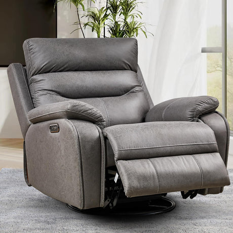 Dual OKIN Motor Power Recliner Chairs Swivel Rocker Recliner with One-key Reset Button