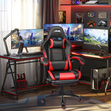 Gaming Chair with Footrest, Height Adjustable Game Chair with Lumbar Support, Video