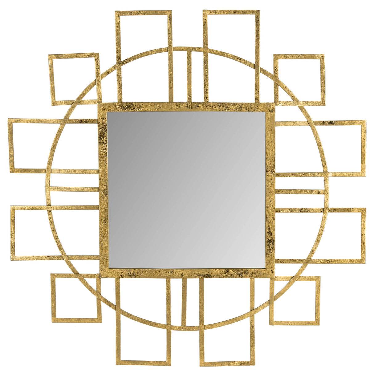 Home Collection Matrix-Art Deco 35 x 35-inch Gold Decorative-Mirror