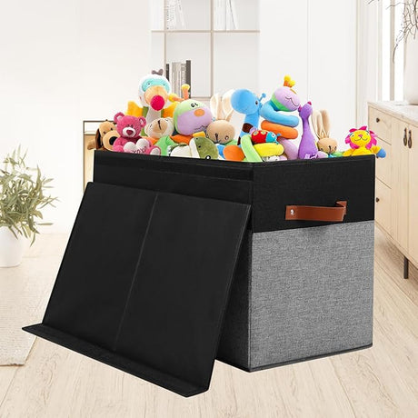 Toy Box with Lid, Sturdy Toy Storage Chest Bin Boxes Organizer Basket