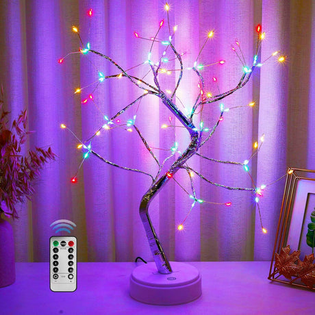 20” 108 LED Sparkly Fairy Spirit Tree Lamp with Remote Control, Bonsai Tree Lights