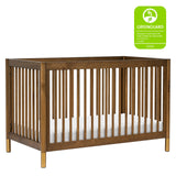 Gelato 4-in-1 Convertible Crib with Toddler Bed Conversion in Natural Walnut and Brushed