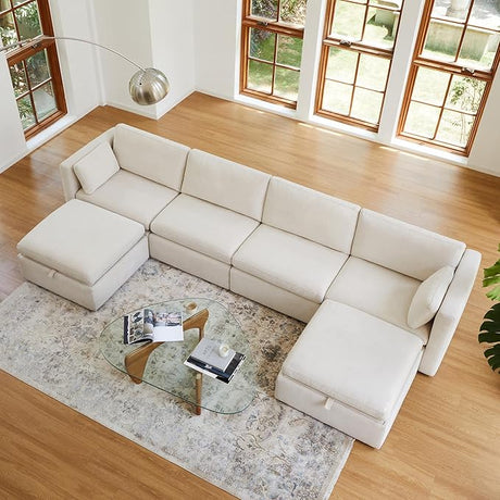 Oversized Modular Sectional Sofa Set, FSC Certified Extra Large L Shaped Couch