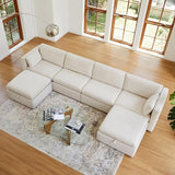 Oversized Modular Sectional Fabric Sofa Set, FSC Certified Extra Large U Shaped Couch