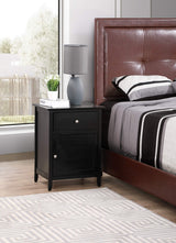 Izzy 1 Drawer 1 Door Nightstand in Black