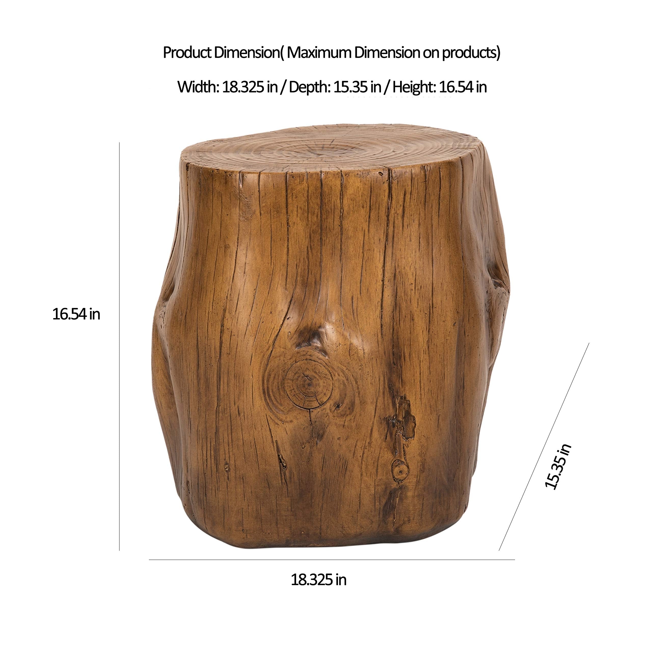 Concrete Stool End Table, 16.5"H, (Brown)