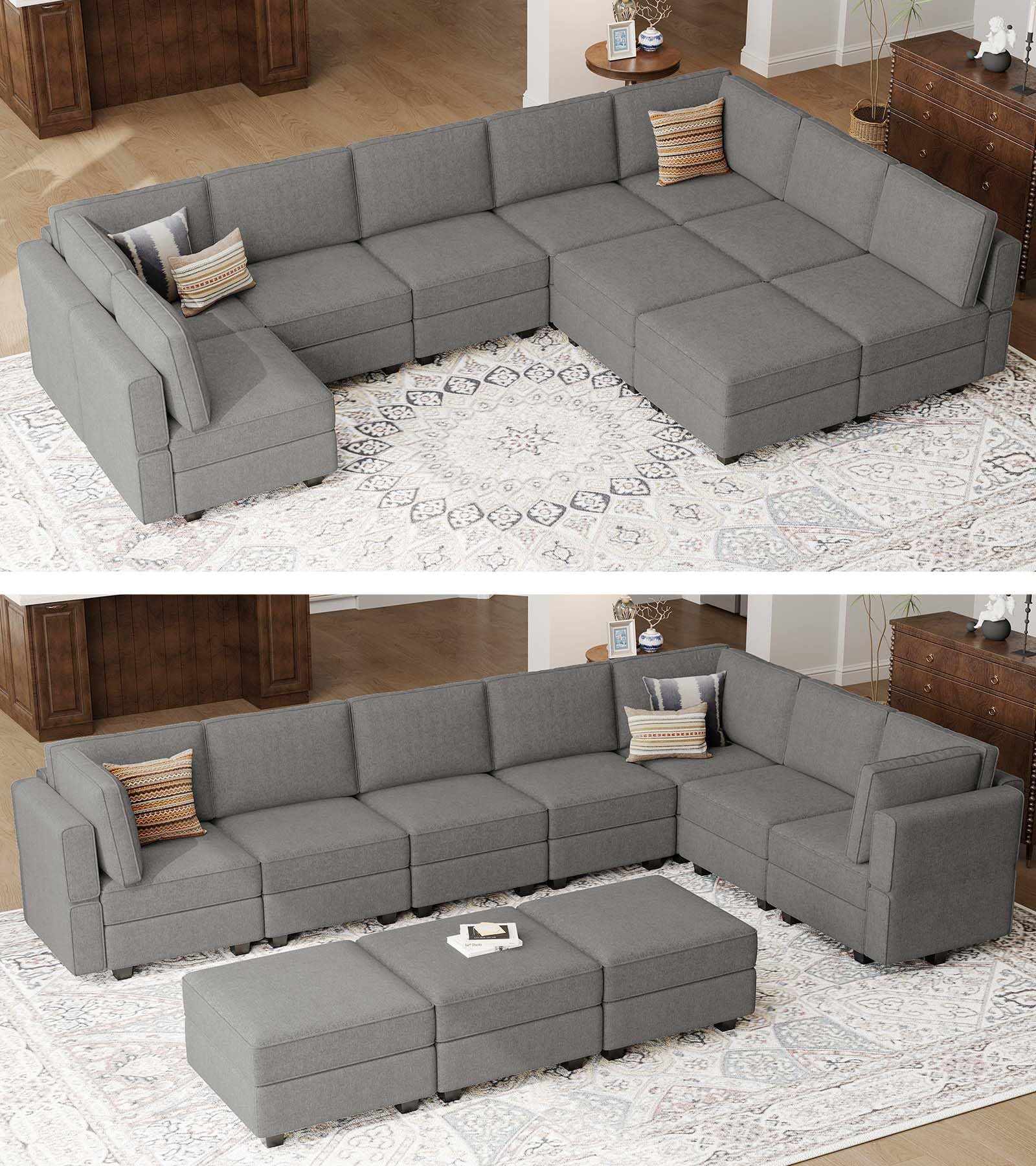 Oversized U Shaped Sofa Modular Sectional Couch Sleeper Sofa