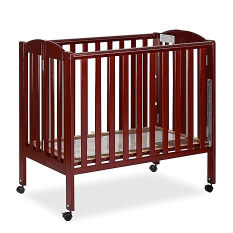 3 in 1 Portable Folding Stationary Side Crib in Steel Grey, Greenguard Gold Certified,