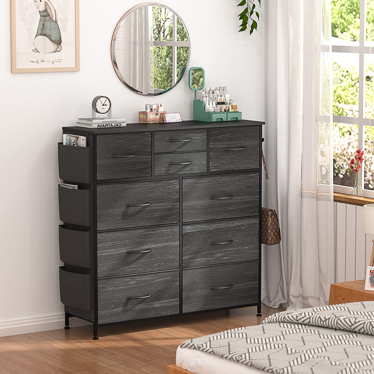 Dresser for Bedroom with 10 Drawers, Chest of Drawers, Fabric Storage