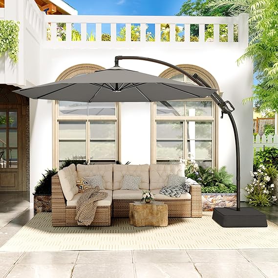 Outdoor Patio Umbrella with Base Includeds