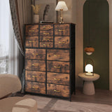 16 Drawers Dresser for Bedroom, Tall Dressers & Chests of Drawers with Wood Top