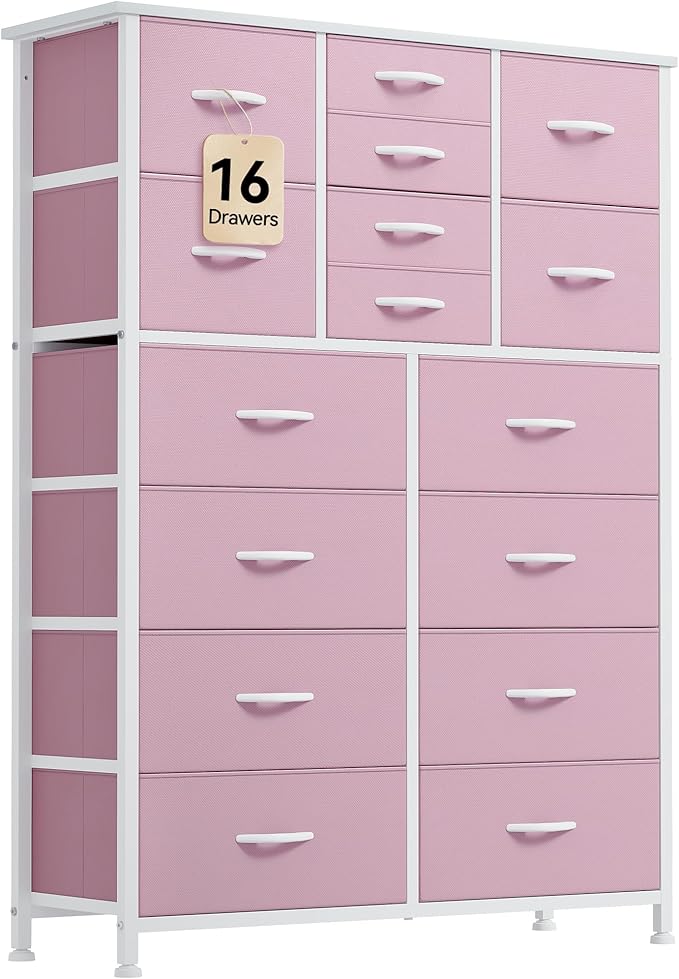 16 Drawer Dresser, Fabric Dresser for Bedroom, Large Chest of Drawers