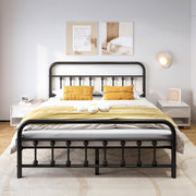 Queen Metal Bed Frame with Headboard - 14 Inch Heavy Duty Platform