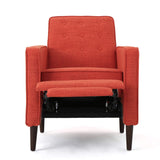 GDFStudio Macedonia Mid Century Modern Tufted Back Fabric Recliner (Muted Orange)