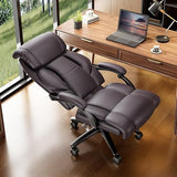 Reclining Office Chair, High Back Executive Office Chair 400lbs, Leather Home Office Desk