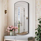 30x55 Inch Black Oval Bathroom Mirror with Thin Metal Frame