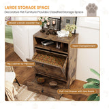 Dog Feeding Station with Storage Cabinet & Elevated Bowls