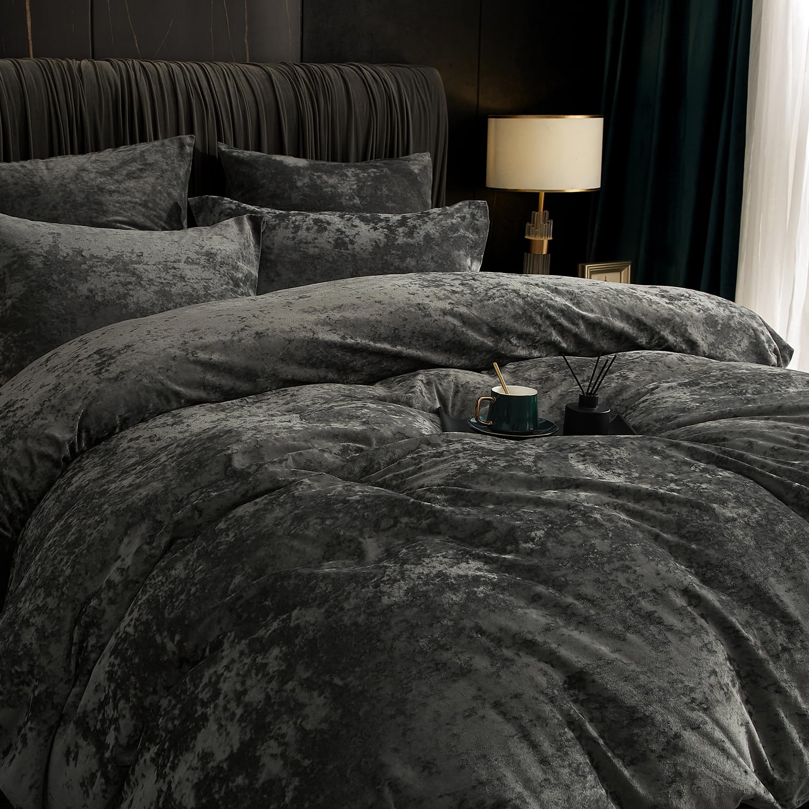 Truly Velvet Duvet Cover Set King Size, 3pcs Ultra Soft Breathable Comforter Cover Set