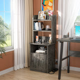 Tall Nightstands Set of 2 with Charging Station and LED Lights - 47" Tall Bedside Table