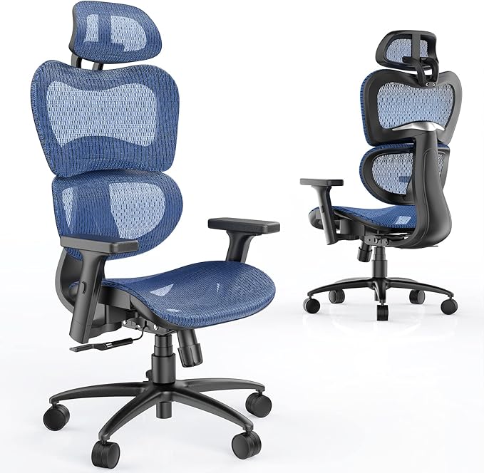 Mesh Ergonomic Office Chair Lumbar Support, High Back Mesh Computer Chair with Adjustable