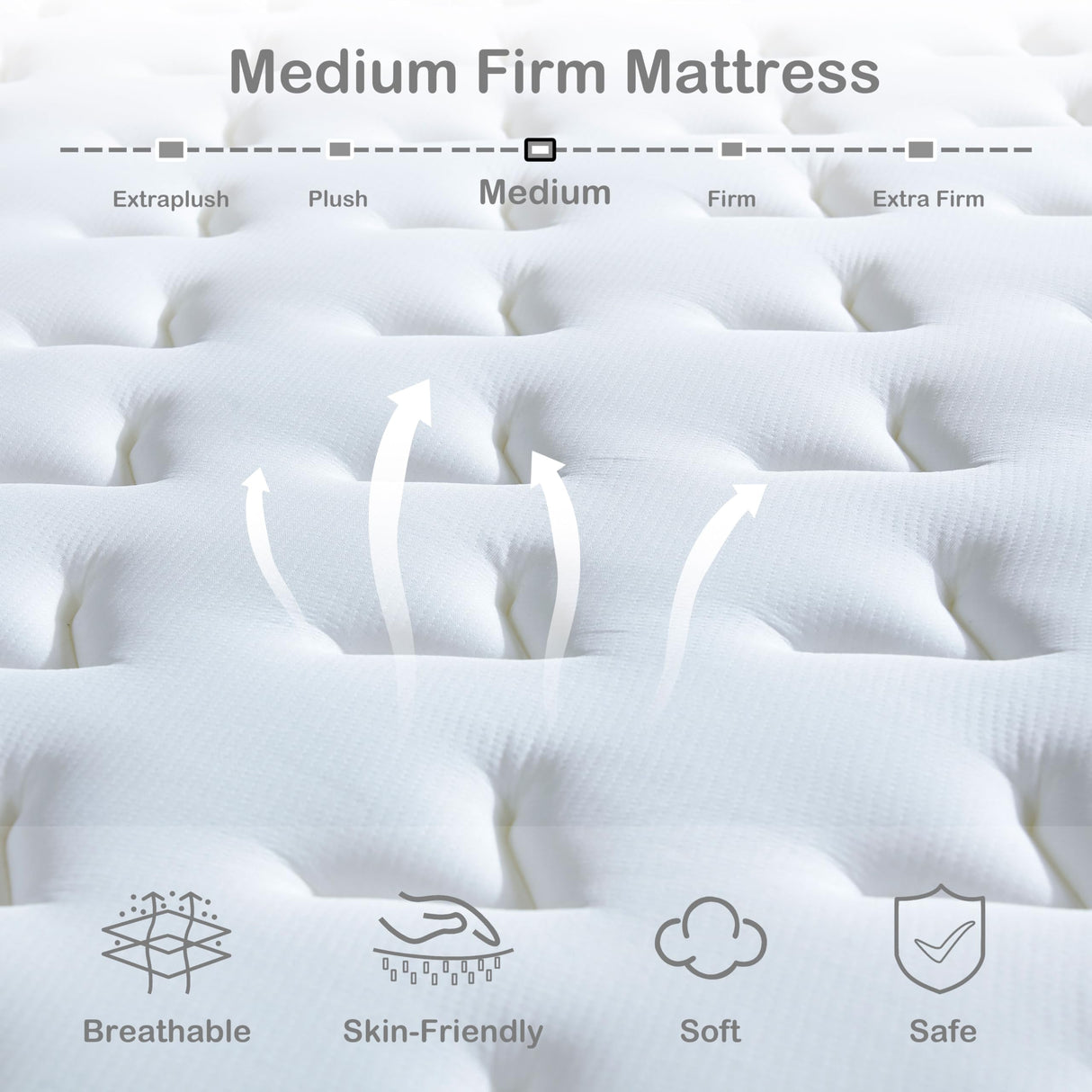 Queen Mattress, 14 Inch Queen Size Hybrid Mattress with Memory Foam and Individual